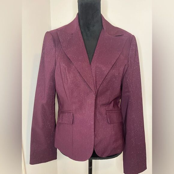 NWT PARALLEL PURPLE GLITTER BUSINESS OFFICE BLAZER. *Brand new* - Picture 2 of 10
